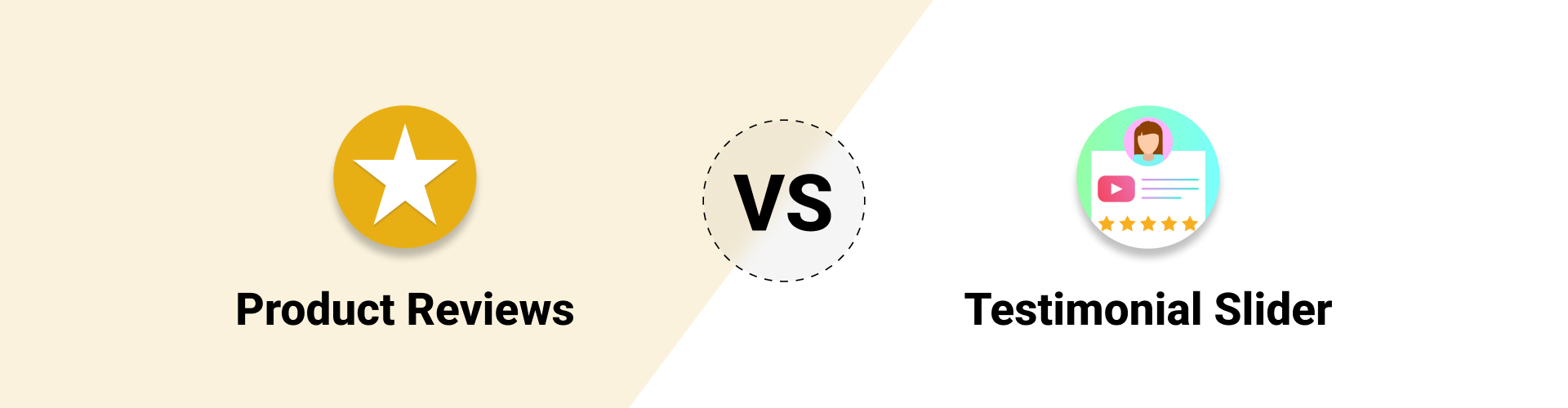 Product Reviews Vs Testimonial Slider and photo Review App