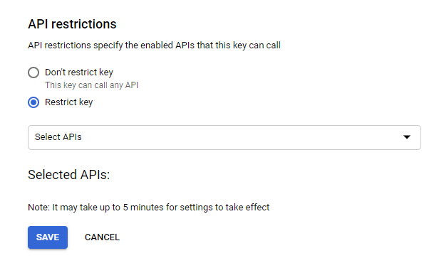 Under API Restriction