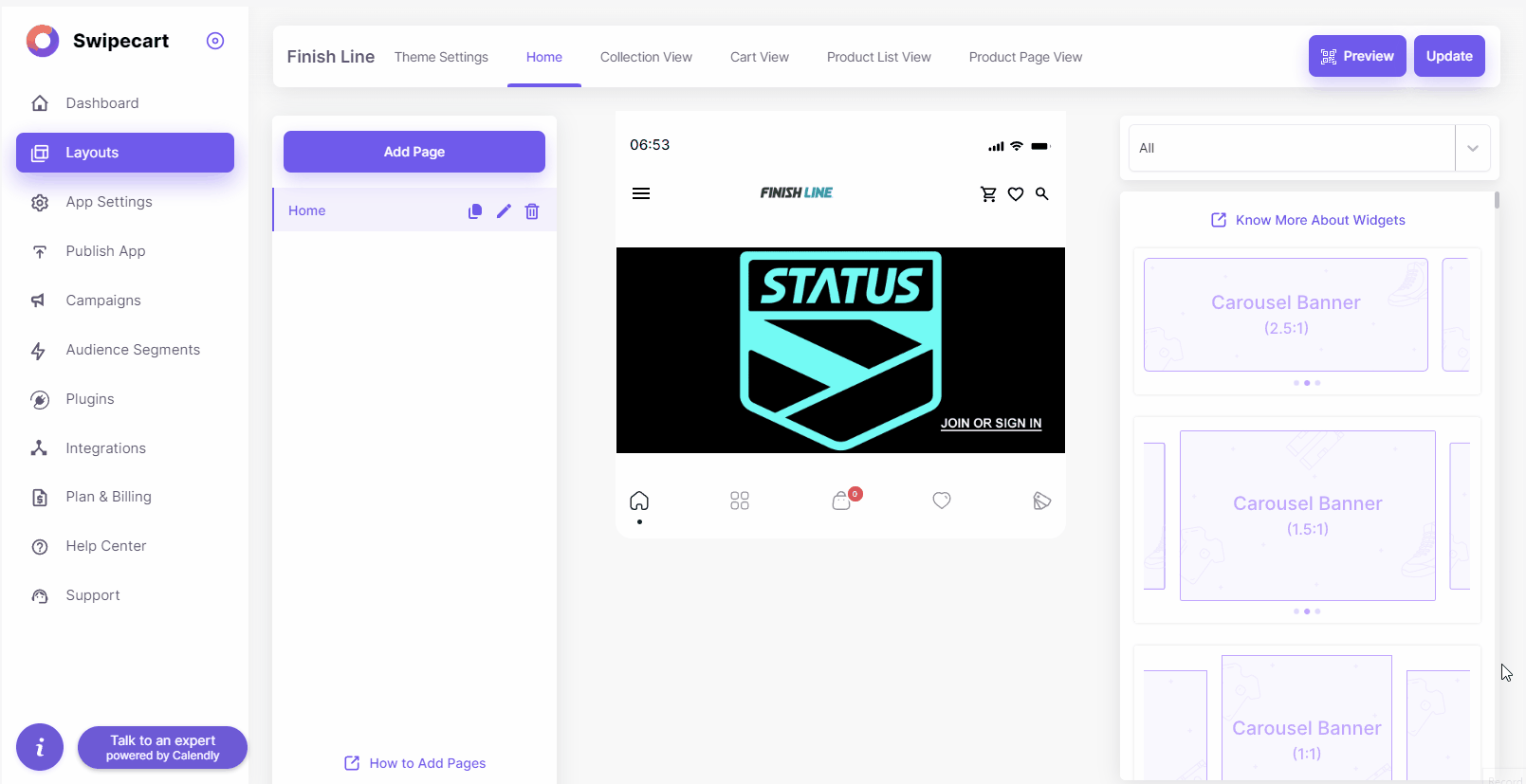 How to create an app like Finish Line