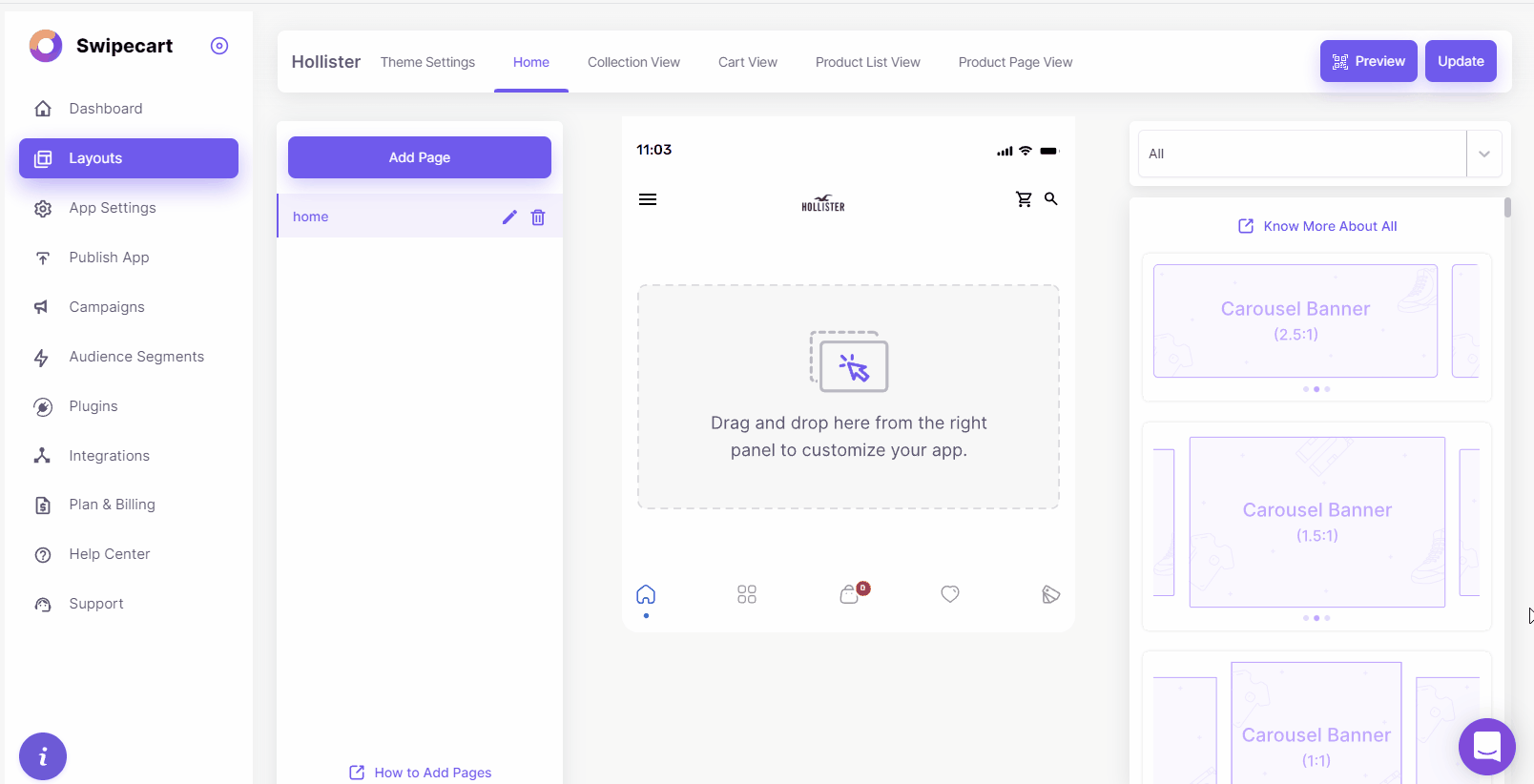 How to create an app like Hollister