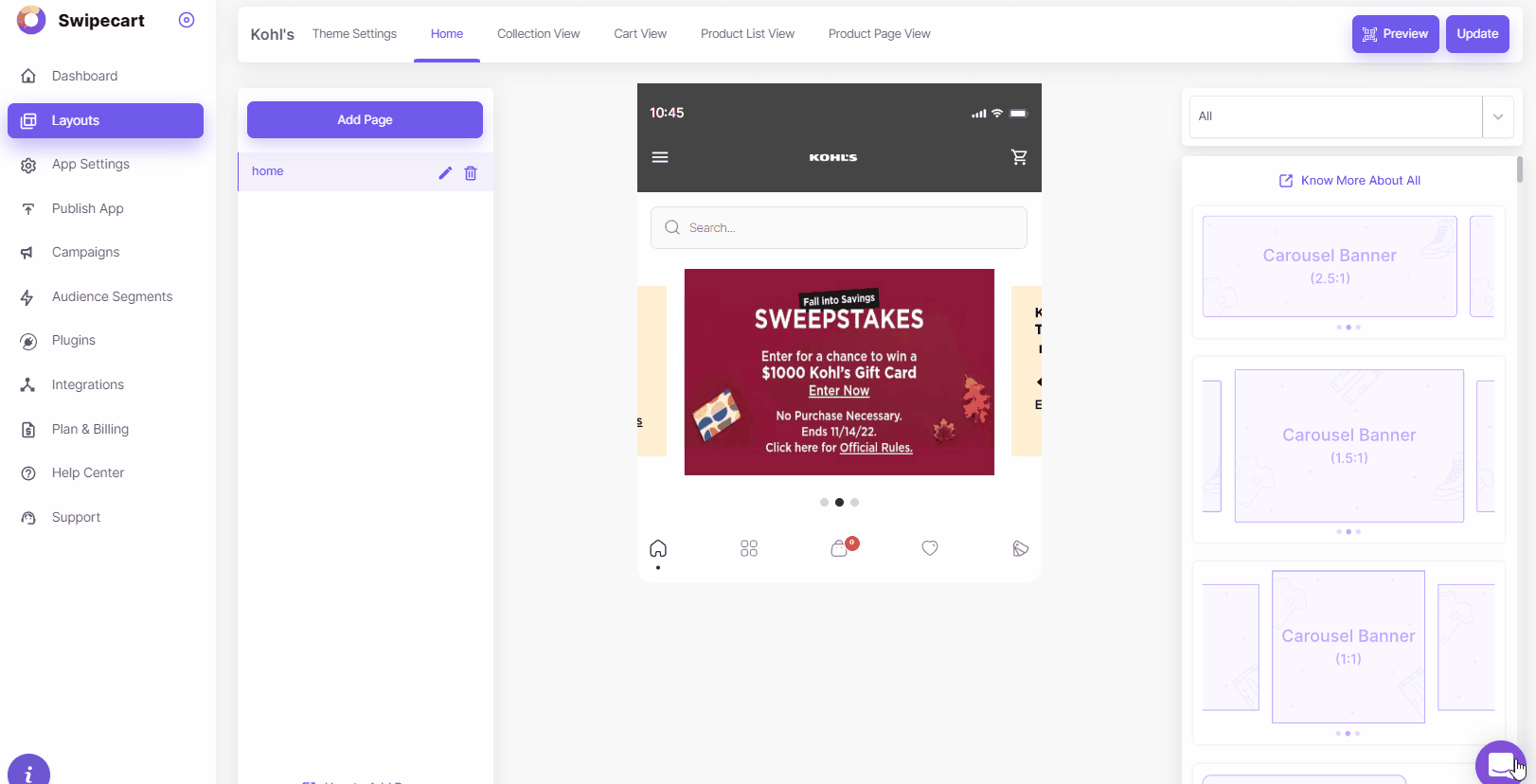 How to create an app like Kohl's