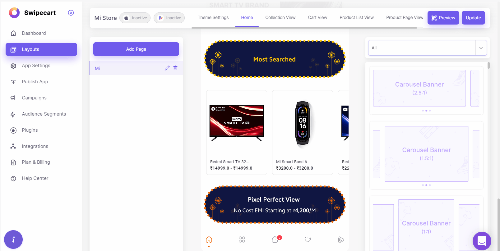 How to create an app like Mi Store