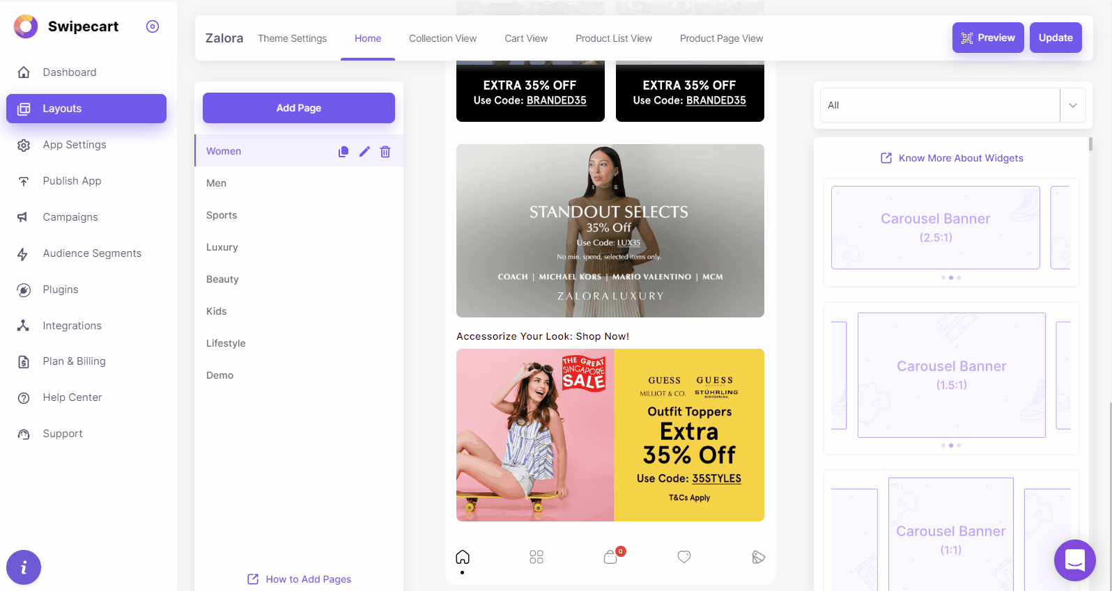 How to create an app like Zalora